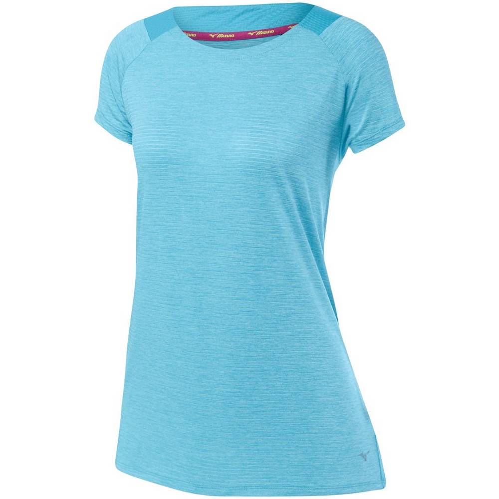 Womens Mizuno Lyra T-Shirts Blue Turquoise Philippines (AYMWVS450)